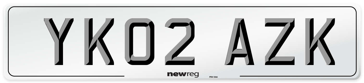 YK02 AZK Number Plate from New Reg
